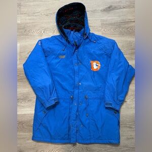 Vintage 90s NFL Columbia Denver Broncos Blue Rain Coat Men’s Size Large